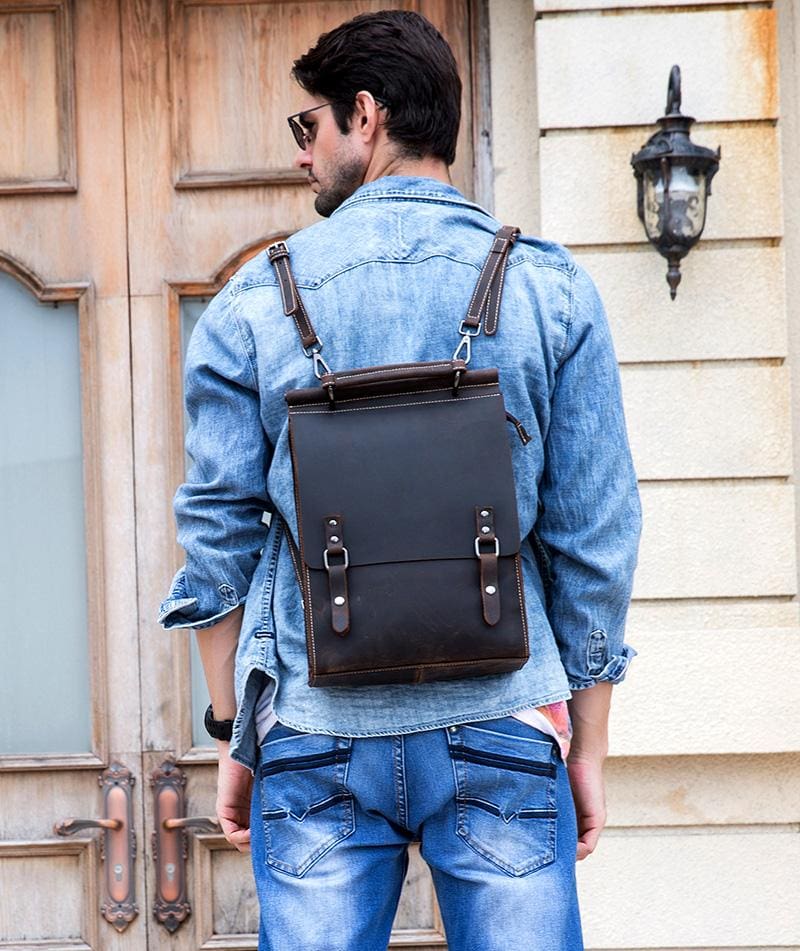 The Unn Backpack | Vintage Leather Backpack-4