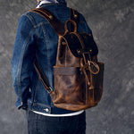 The Olaf Rucksack | Vintage Leather Travel Backpack-5