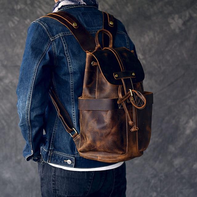 The Olaf Rucksack | Vintage Leather Travel Backpack-5
