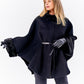 Genuine Scandinavian Mink Fur Double Face Wool Poncho