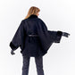 Genuine Scandinavian Mink Fur Double Face Wool Poncho