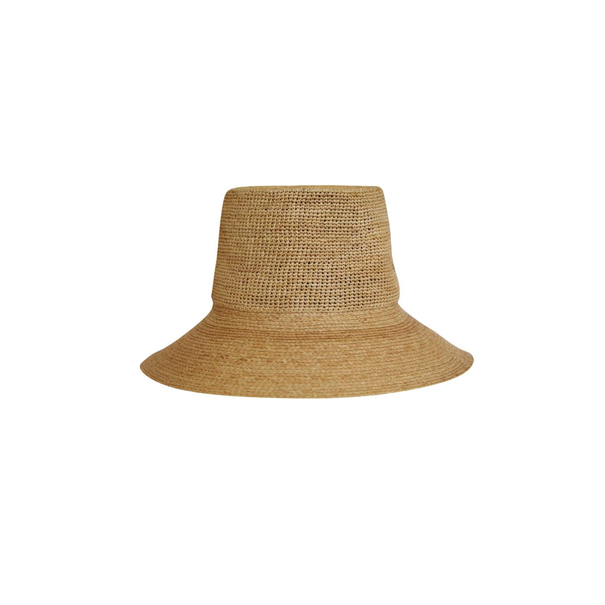 KIN THE LABEL KAI straw bucket hat in natural woven texture with wide brim for sun protection