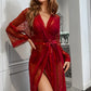 French Dot Mesh Robe and Bra Set