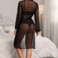 French Dot Mesh Robe and Bra Set