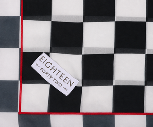 Black & White Checkered Chiffon Scarf | 20" Square Scarf