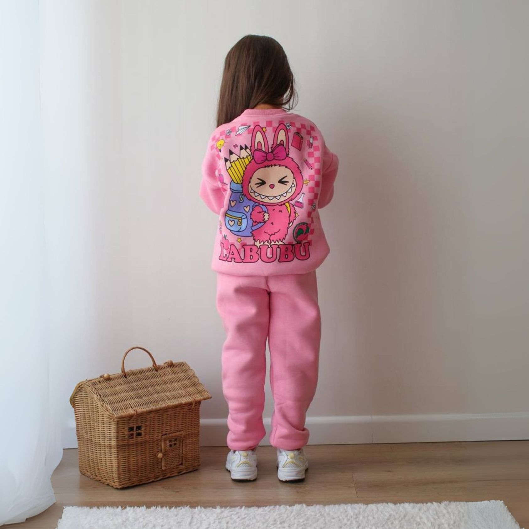 La-Bu-Bu Pink Girls Joggers Set-1