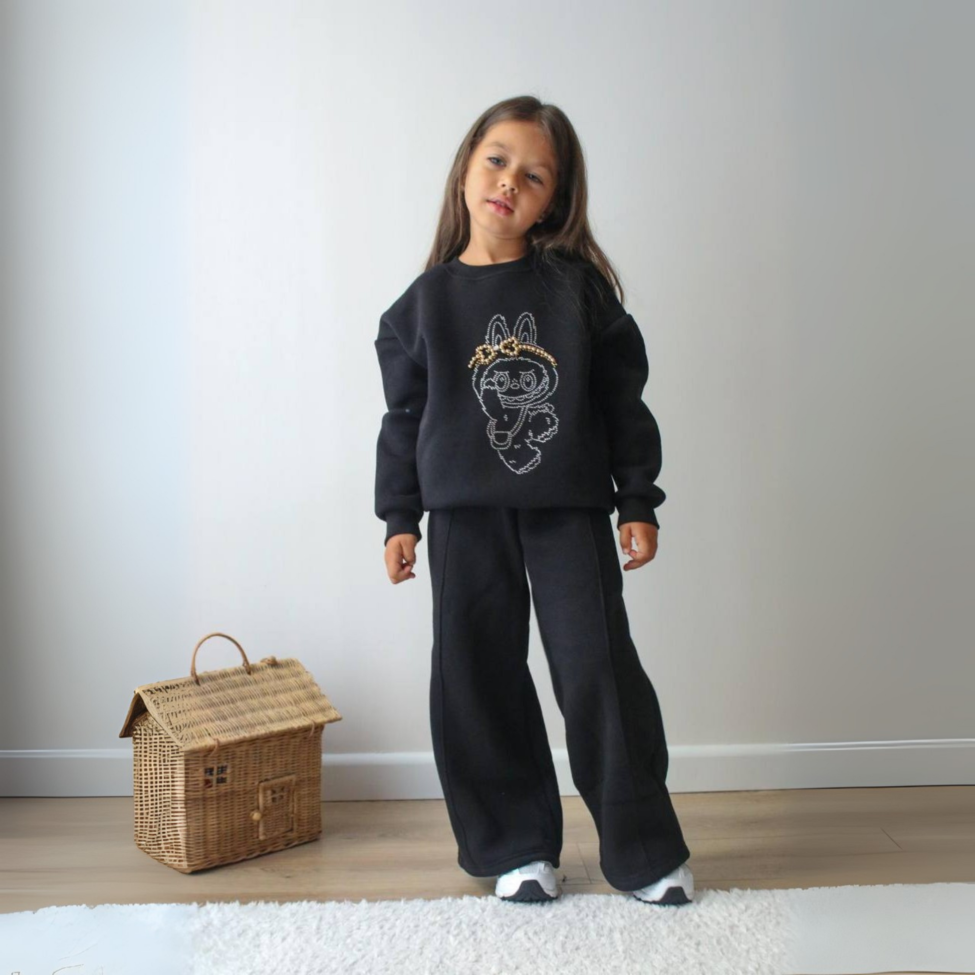 La-Bu-Bu Rhinestone Girls Casual Set-2