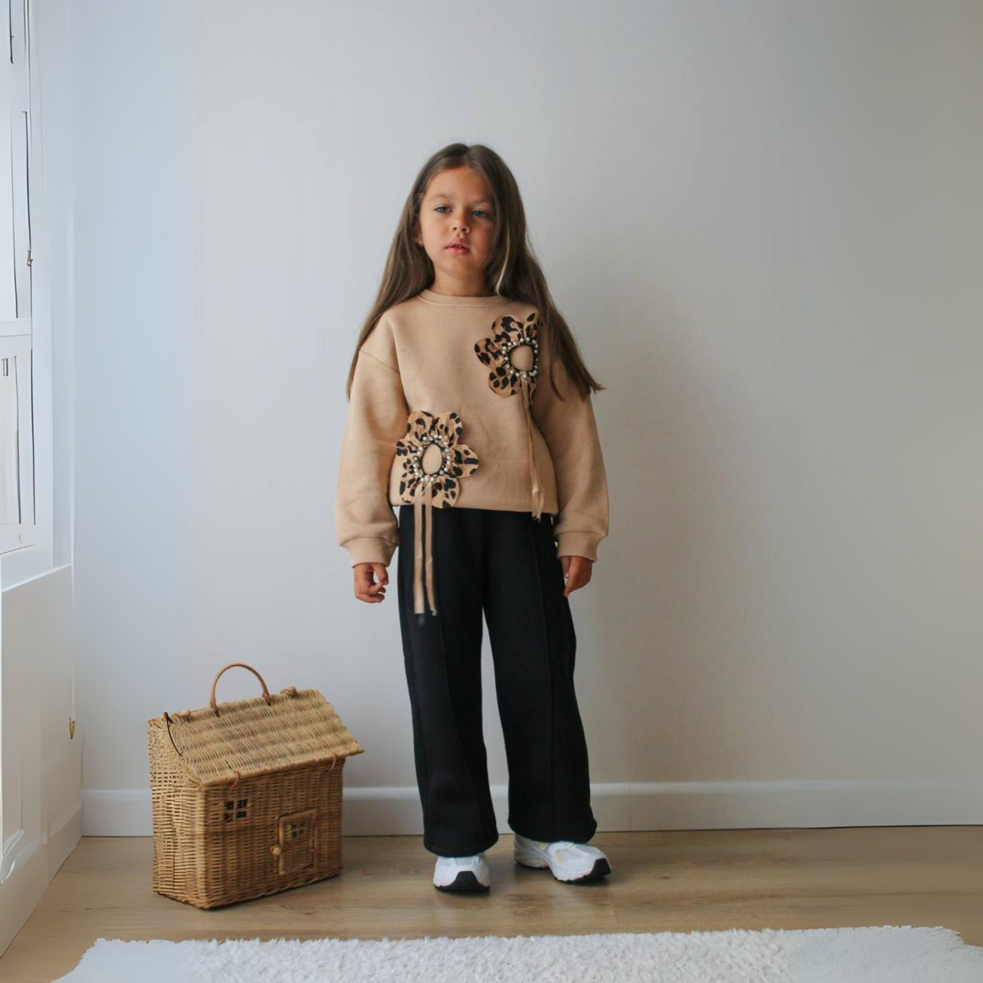 Leopard Flower Girls Casual Set-2