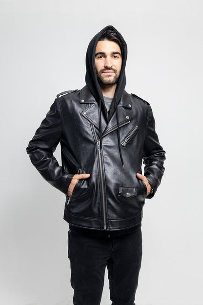 Ralph Men's Faux Leather Motorcycle Jacket