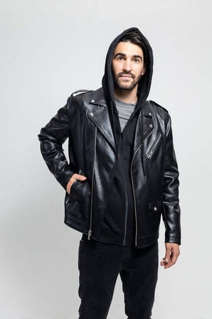Ralph Men's Faux Leather Motorcycle Jacket