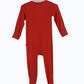 Red Christmas Bamboo Baby Pajamas – Zipper Footie