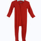 Red Christmas Bamboo Baby Pajamas – Zipper Footie