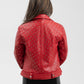 Whet Blu NYC Claudia women's red leather fashion jacket front view