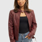 Whet Blu NYC Rexie women's lambskin leather jacket, front view