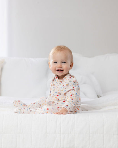 Rocketship Bamboo Baby Pajamas – Zipper Footie