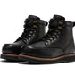 ROCKROOSTER Edgewood Men's 6 Inch Black Steel Toe Wedge Work Boots SAP610BK