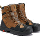 ROCKROOSTER Woodland Men's 8 inch Brown Work Boots, Composite Toe, Slip Resistant, Electrical Hazard Protection, Rubber outsole AK869