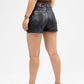 Whet Blu NYC Rosa leather shorts, back view with smooth leather finish and tailored fit