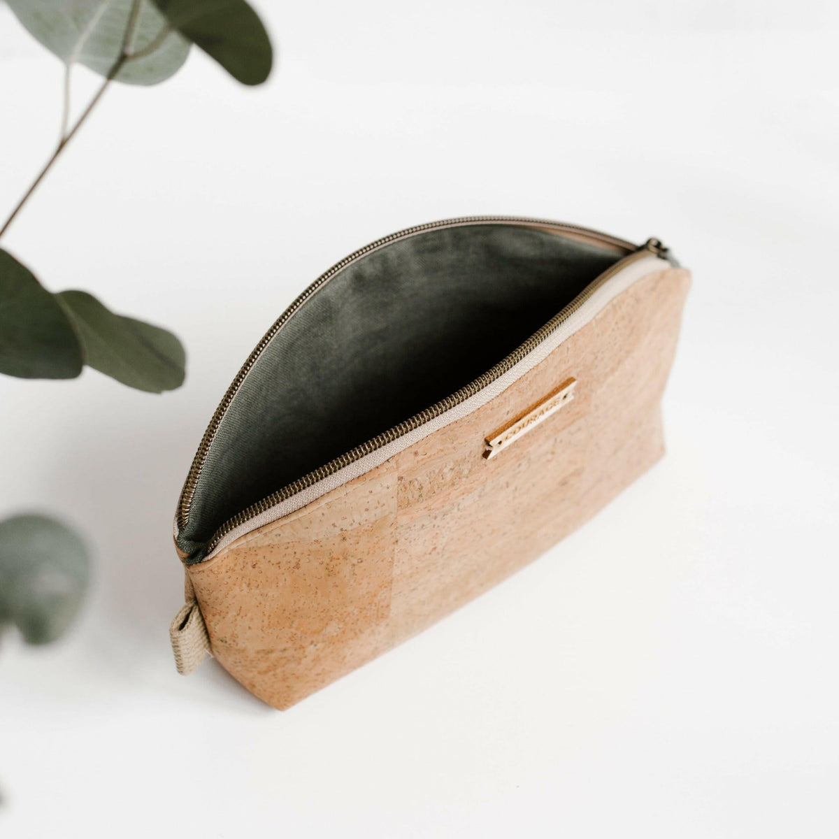 Carry Courage RULE BREAKER natural zippered pouch with minimalist design