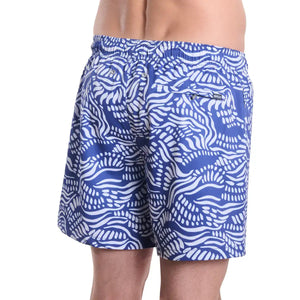 Capelle Miami hybrid salt spray short with printed design, featuring compression lining, perfect for swim and resort wear.