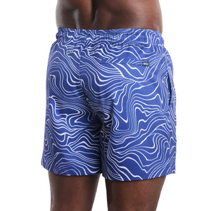 Capelle Miami Sand Waves Harbor and Surf hybrid swim trunks with vibrant print, compression-lined for comfort and style.