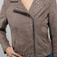 Sandy Women's Studded Faux Leather Moto Jacket