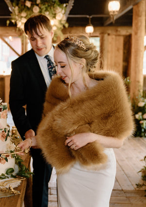 Honey Brown Fur Shawl (Lilian LBrw03)