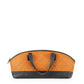 Deux Mains East-West cognac leather satchel bowler handbag, front view