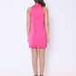 Gracia Fashion Women's Satin Flower Applique Halter Mini Dress