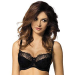 Gorteks Pamela Black Semi-Sheer Half Padded Bra-0