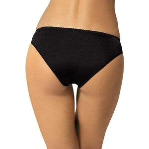 Gorteks Pamela Black/Pink Semi Sheer Low Rise Bikini Panty-1