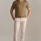 Short Sleeve Sweater Polo Solid // Sepia