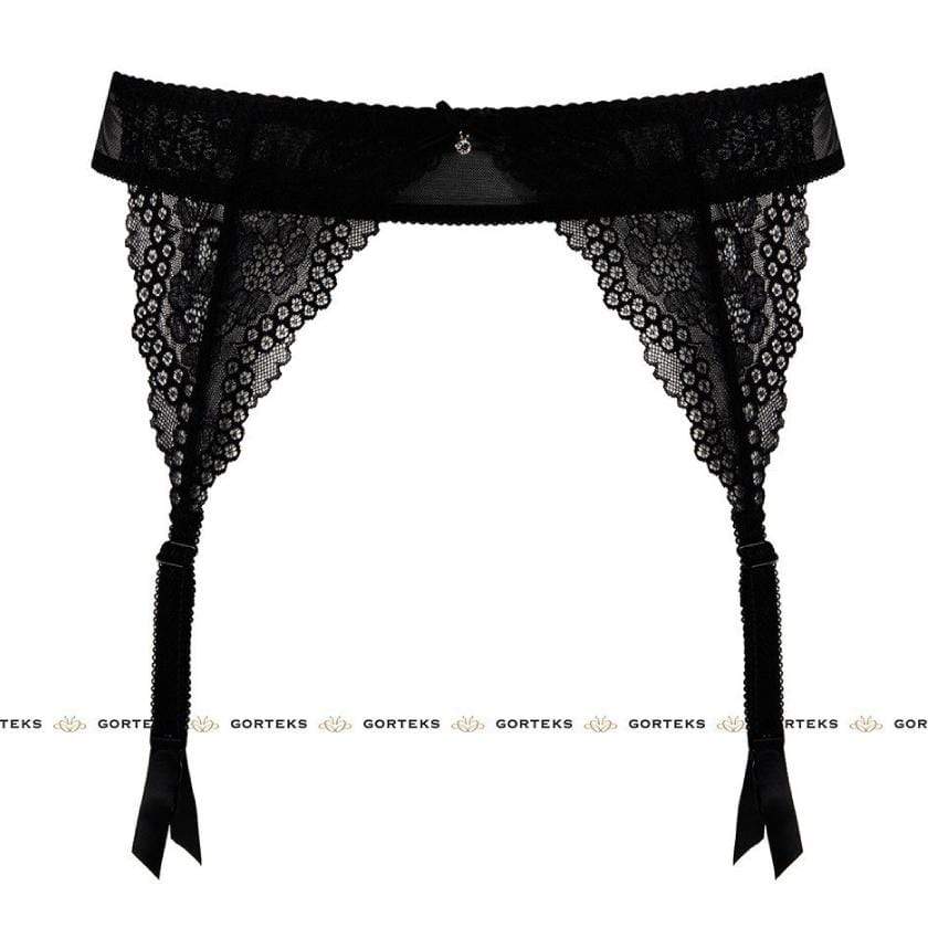 Gorteks Scarlet Black Sexy Sheer Lace Garter Belt-2