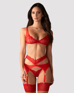 Sheer Bralette Thong Garter Belt Set Obsessive Cupide Desir-0