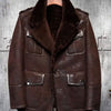 Men’s B3 Pilot Aviator Sheepskin Leather Bomber Jacket - -