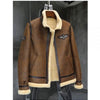 Men’s Sheepskin Shearling Motorcycle Leather Jacket - -