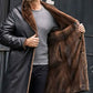 Cowhide Shearling Fur Parkas Hooded Leather Coat