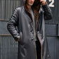 Cowhide Shearling Fur Parkas Hooded Leather Coat