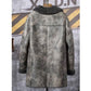Men’s Hunting Leather Shearling Bomber Trench Coat