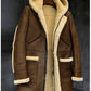 Men's Hooded Sheepskin Shearling Leather Jacket