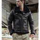 Aviator Winter Coat Fur Bomber Leather Jacket