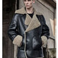 Men’s Shearling Short Fur Leather Jacket – Casual Thick Winter Coat