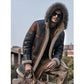 Men’s Hooded Bomber Shearling Leather Jacket Trench Coat