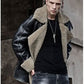 Men’s Shearling Short Fur Leather Jacket – Casual Thick Winter Coat