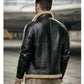 Mens Sheepskin Motorcycle Shearling Leather Bomber Jacket