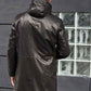 Shearling Fur Hooded Leather Trench Coat Outerwear