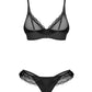 Obsessive Stelisa Sheer Mesh Lingerie Set: Elegant Bra & Thong Duo