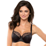 Sheer Embroidery Plus Size Bra Gorteks Onyx-0