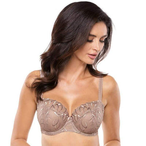 Sheer Floral Embroidery Plus Size Bra Gorteks Dakota-0