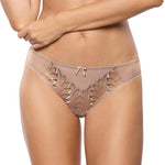 Sheer Floral Embroidery Thong Panty Gorteks Dakota-0